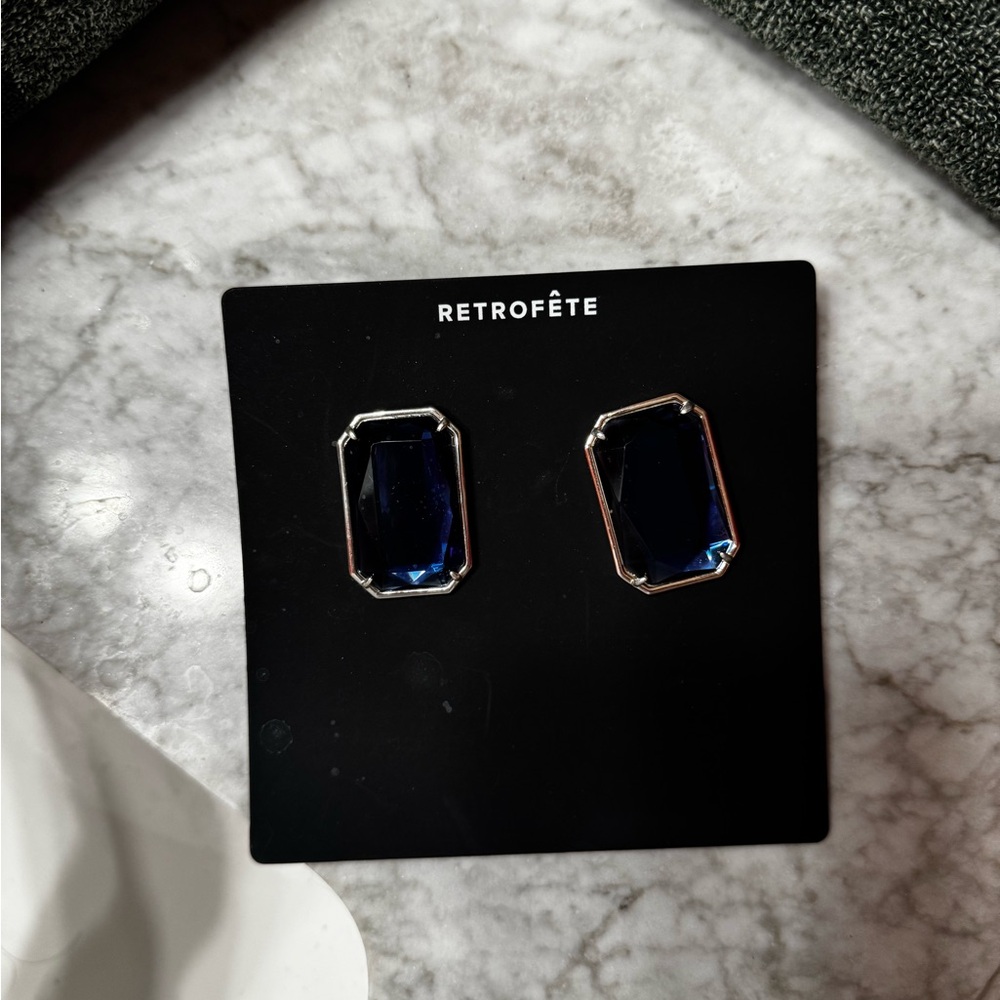 Retrofête Blue Gemstone Earrings